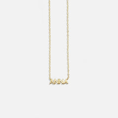 14K Gold Custom Nameplate Necklace - Mini Block