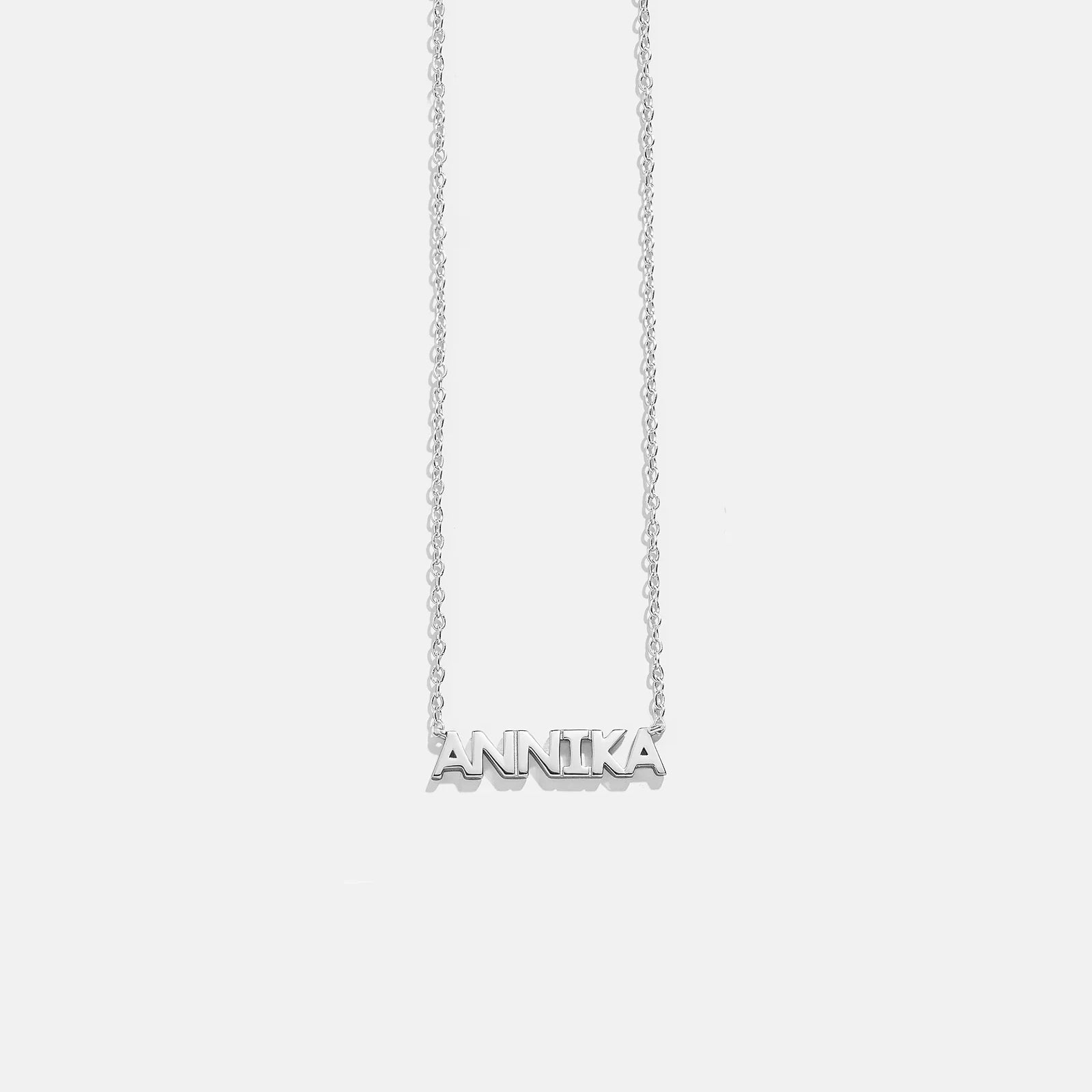 14K Gold Custom Nameplate Necklace - Mini Block