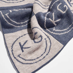 All Smiles Custom Blanket - Denim Blue/Stone