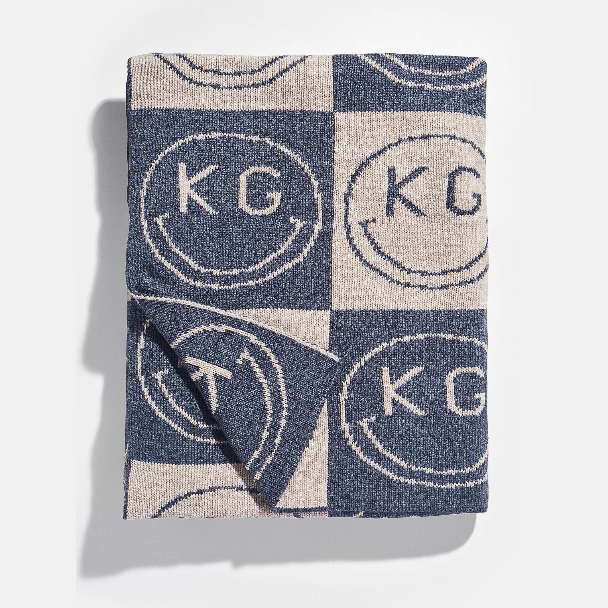 All Smiles Custom Blanket - Denim Blue/Stone