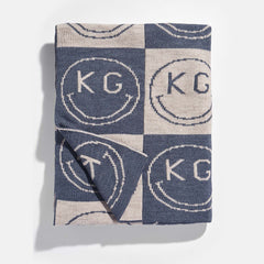 All Smiles Custom Blanket - Denim Blue/Stone