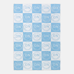 All Smiles Custom Blanket - Light Blue/White