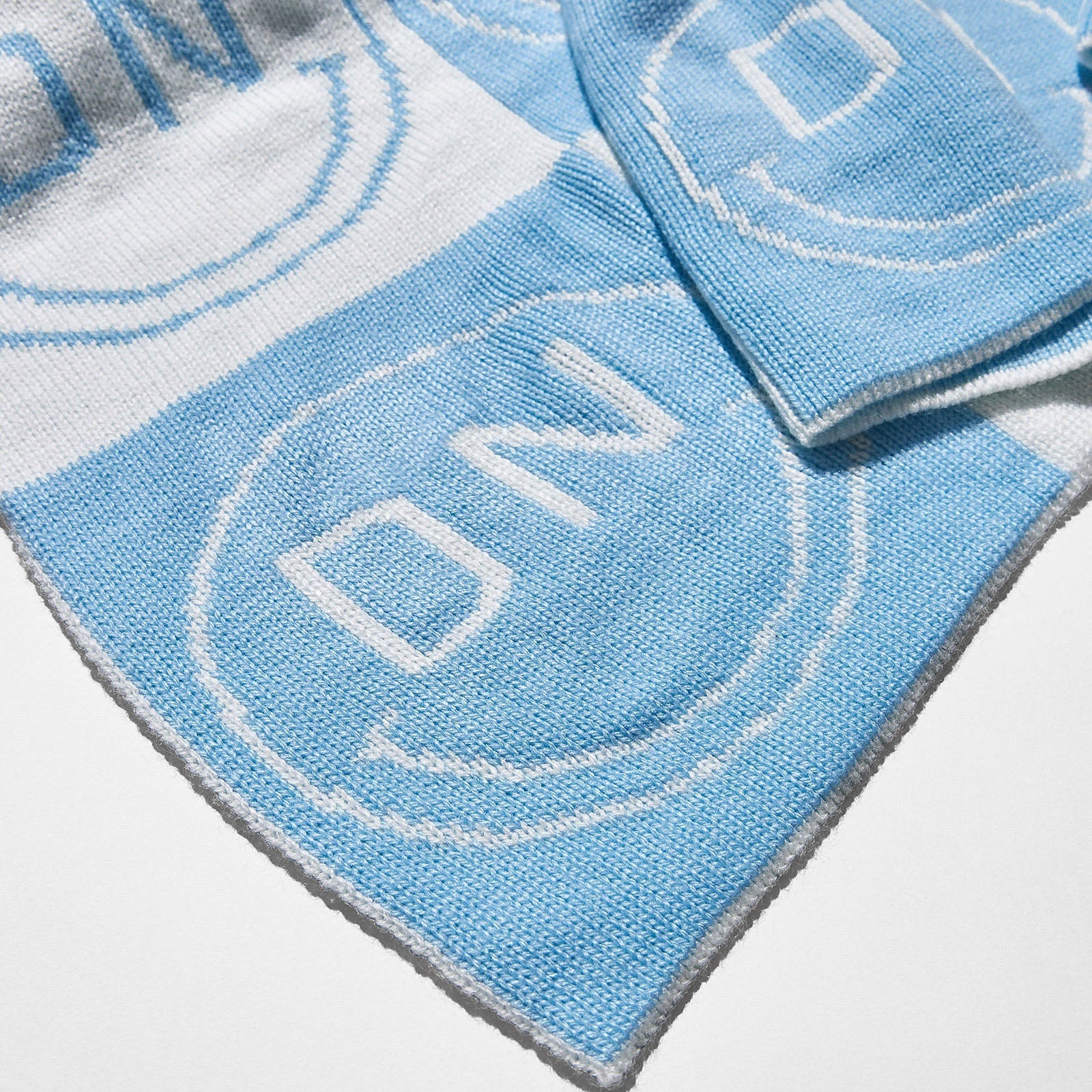 All Smiles Custom Blanket - Light Blue/White