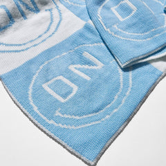All Smiles Custom Blanket - Light Blue/White