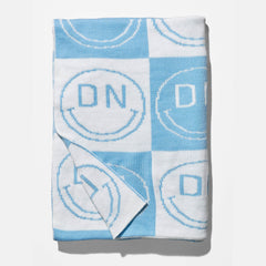 All Smiles Custom Blanket - Light Blue/White