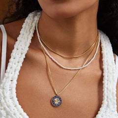 18K Gold Reversible Medallion Necklace - Astro