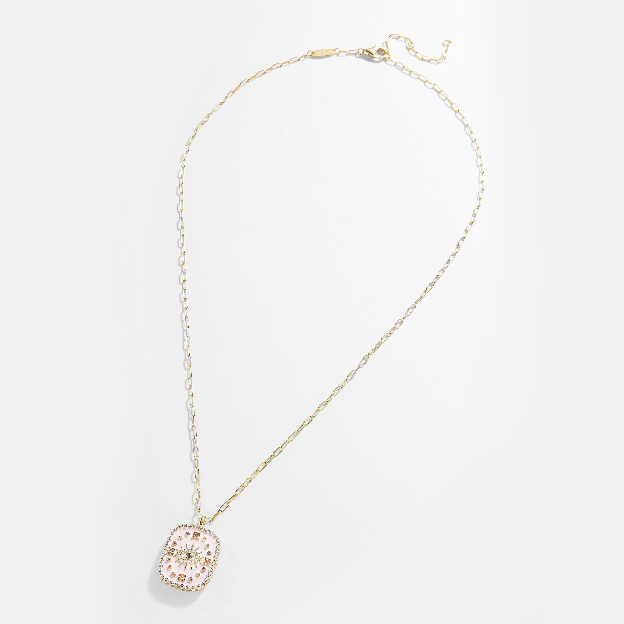 18K Gold Medallion Necklace - Evil Eye