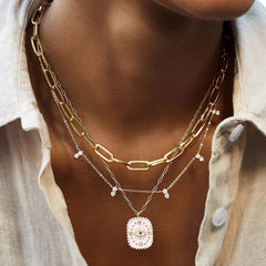 18K Gold Medallion Necklace - Evil Eye