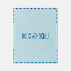 Baby Steps Kids' Custom Blanket - Light Blue/Navy