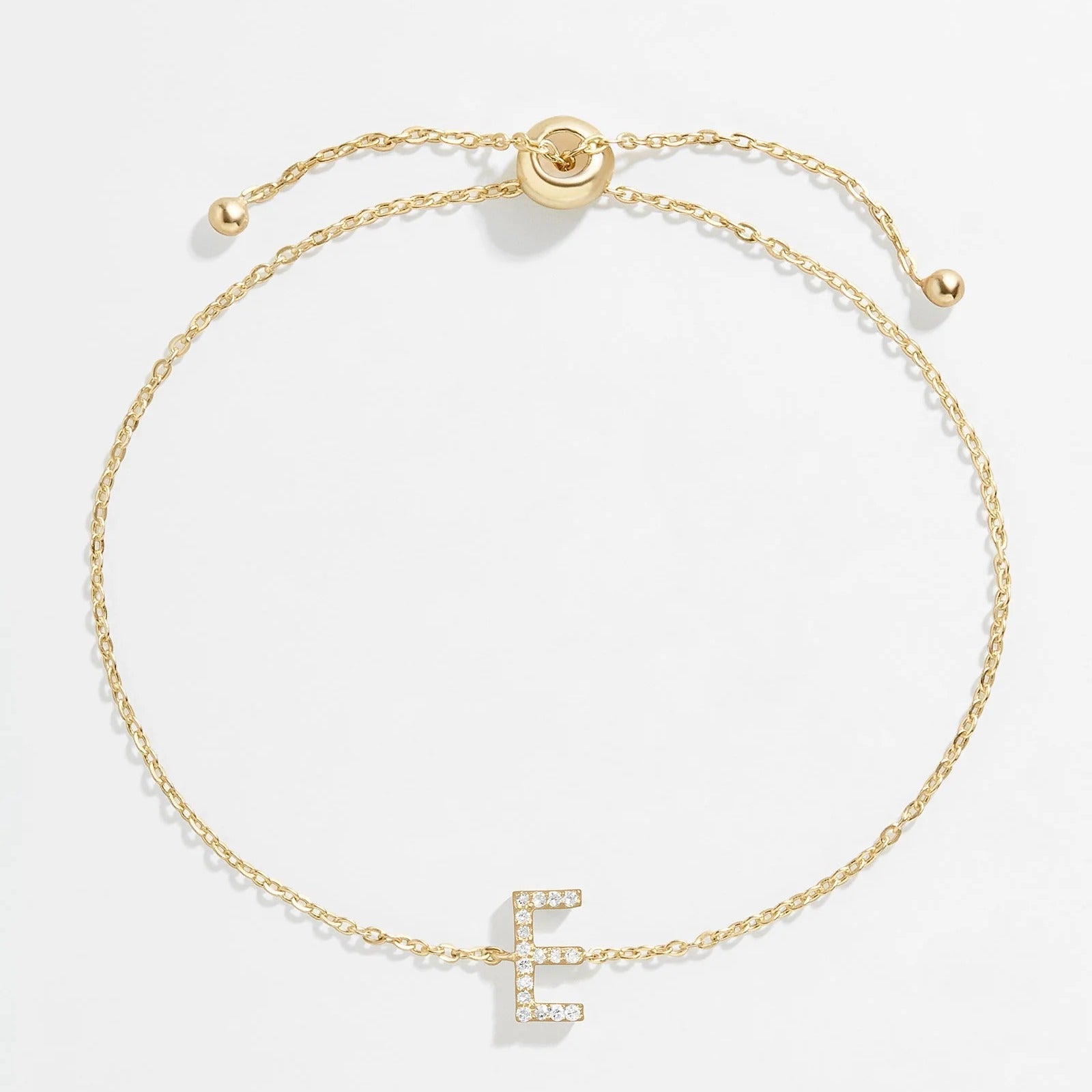 14K Gold & Diamond Initial Bracelet - Gold/Pavé