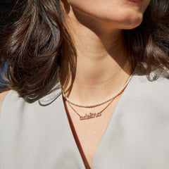 14K Gold Custom Nameplate Necklace - Script