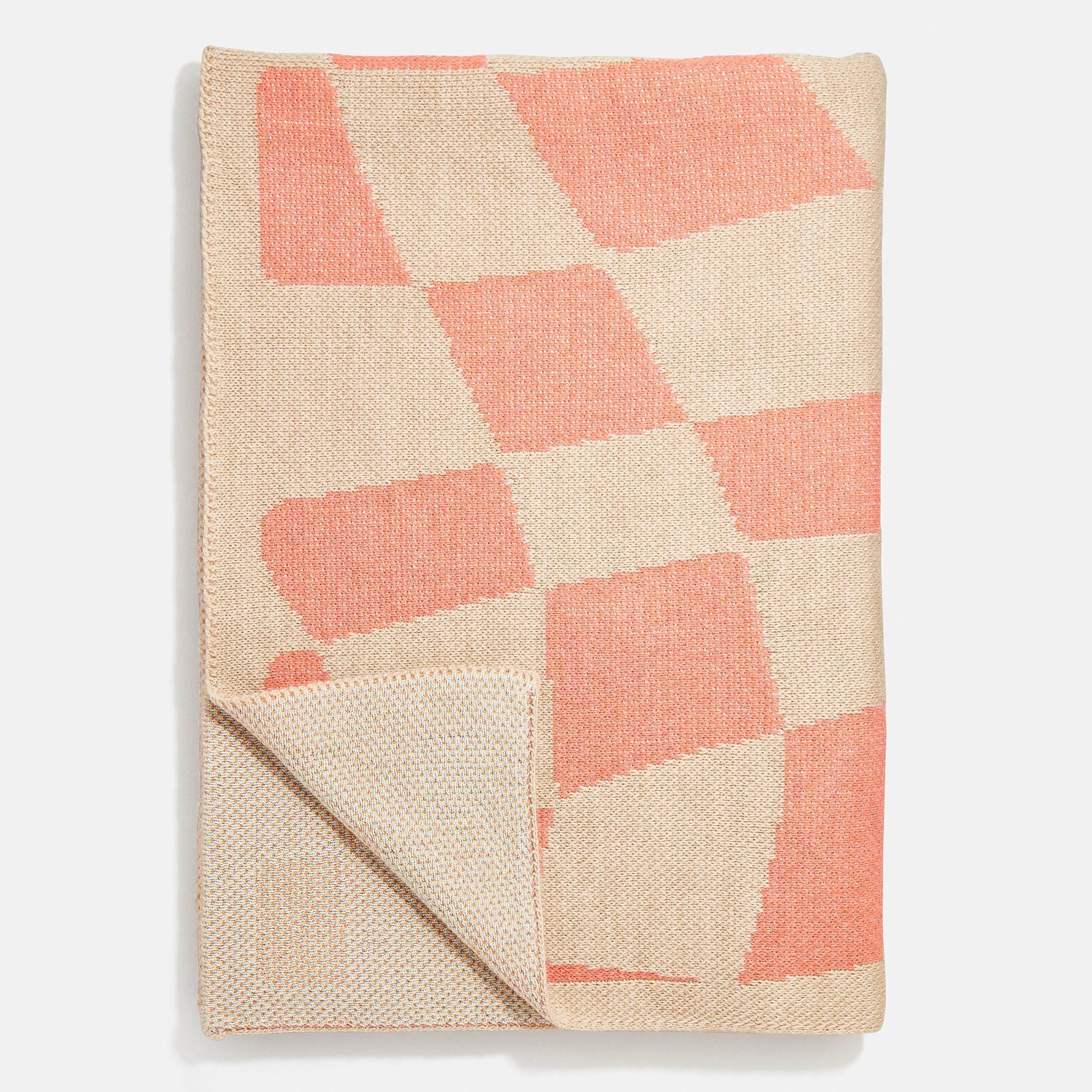 3D Check Custom Blanket - Beige/Multi