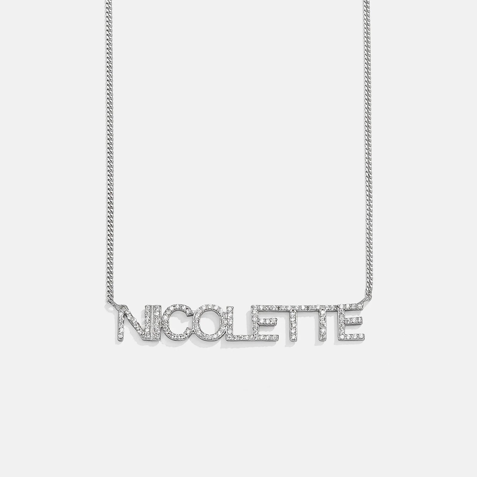 14K Gold Custom Nameplate Necklace - Block