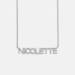14K Gold Custom Nameplate Necklace - Block