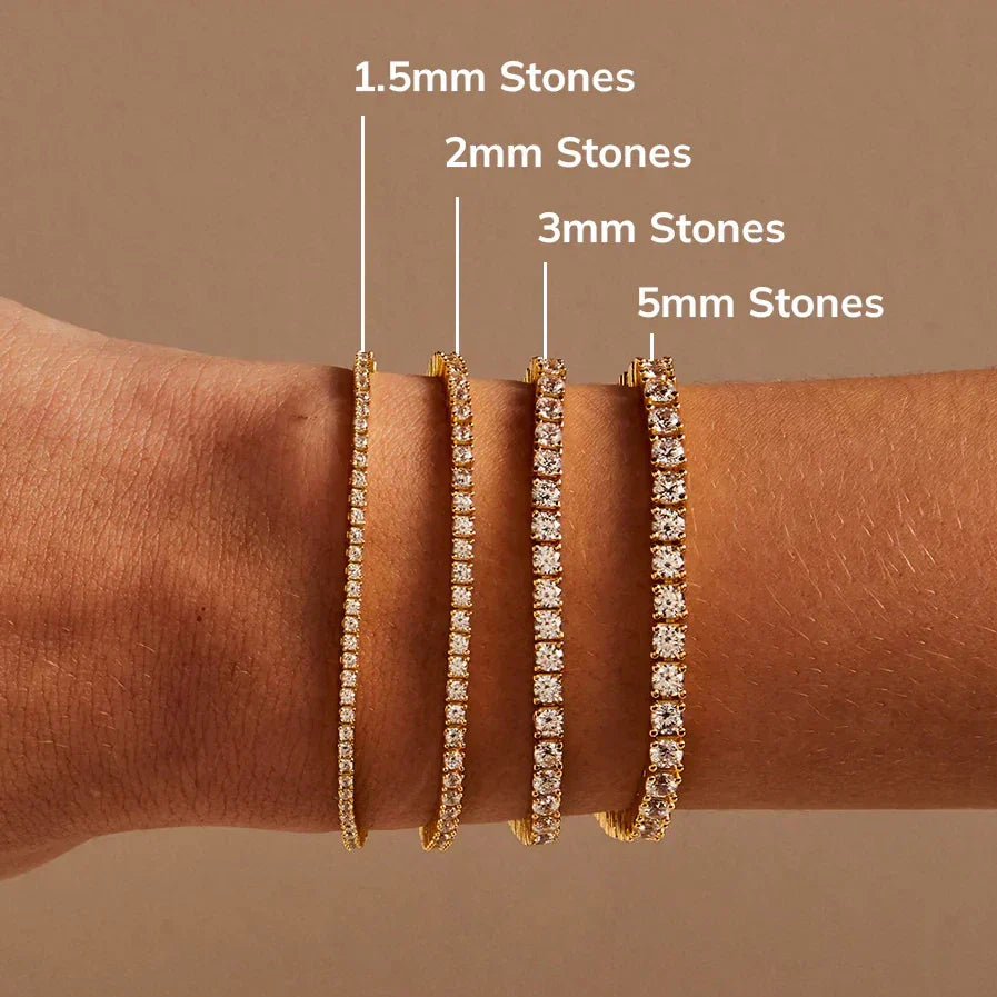 Billie 18K Gold Tennis Bracelet  - 18K Gold Plated Sterling Silver
