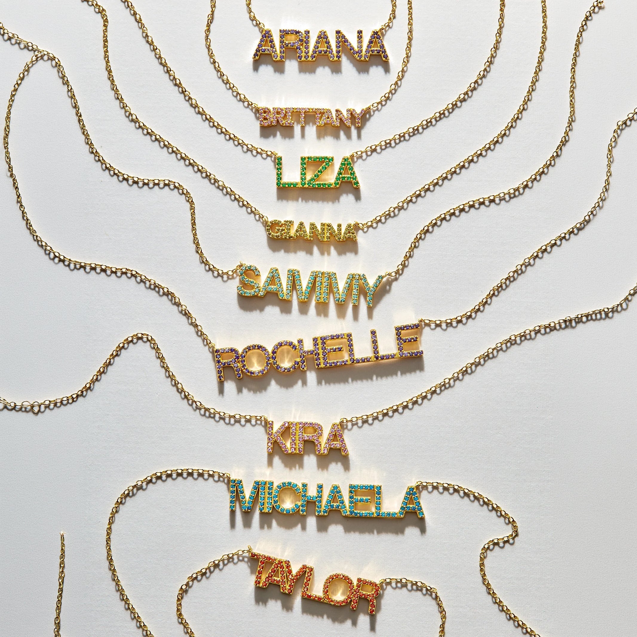 14K Gold Birthstone Custom Nameplate Necklace - Ruby