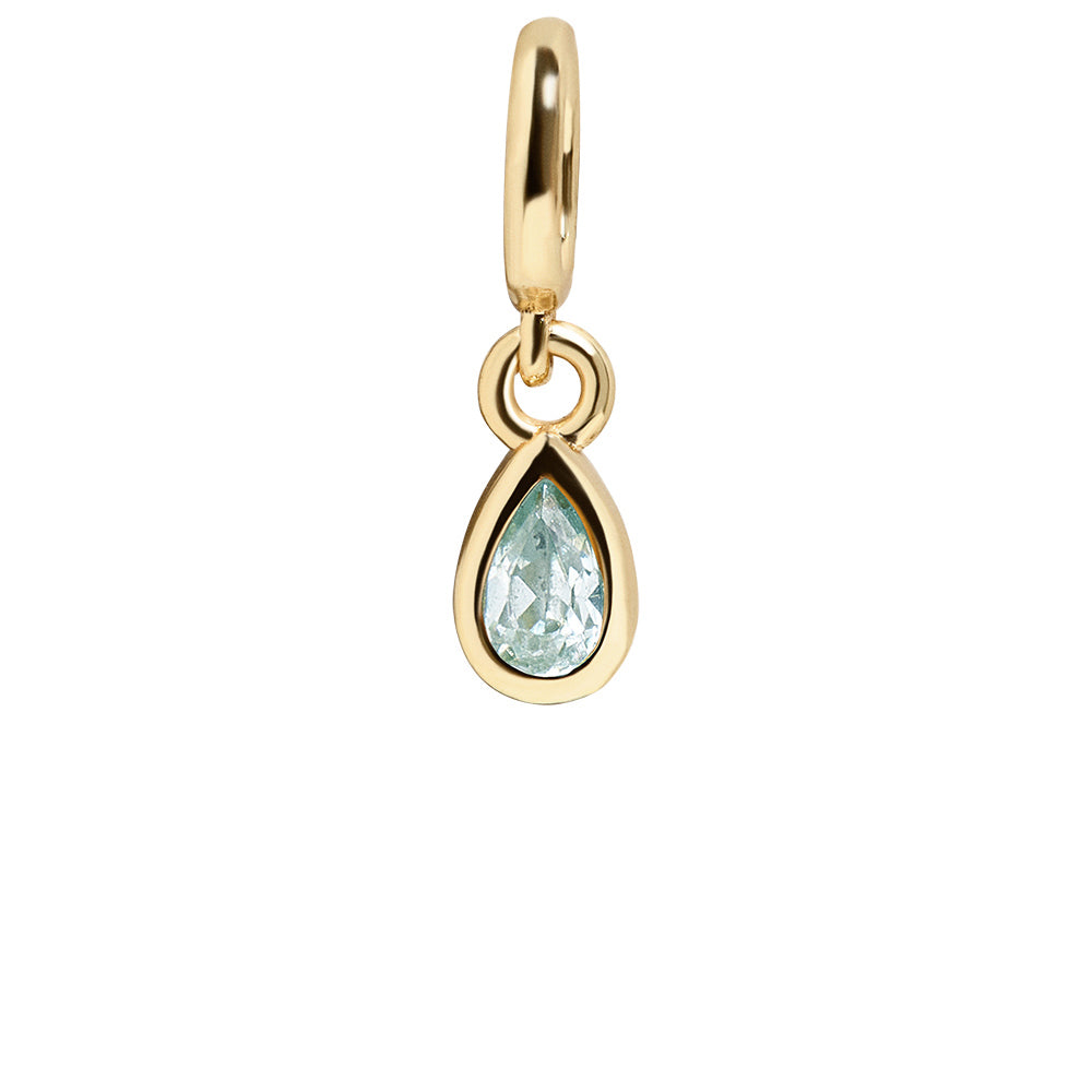 Birthstone Cluster Charm - Aquamarine/Gold