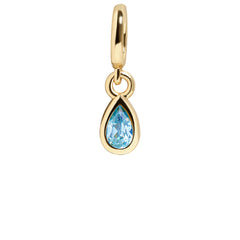 Birthstone Cluster Charm - Blue Zircon/Gold