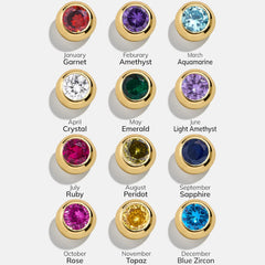 18K Gold Birthstone Drop Earrings - Light Amethyst