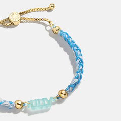 Acrylic Kids' Custom Nameplate Bracelet - Translucent Aqua
