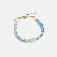 Acrylic Kids' Custom Nameplate Bracelet - Translucent Aqua